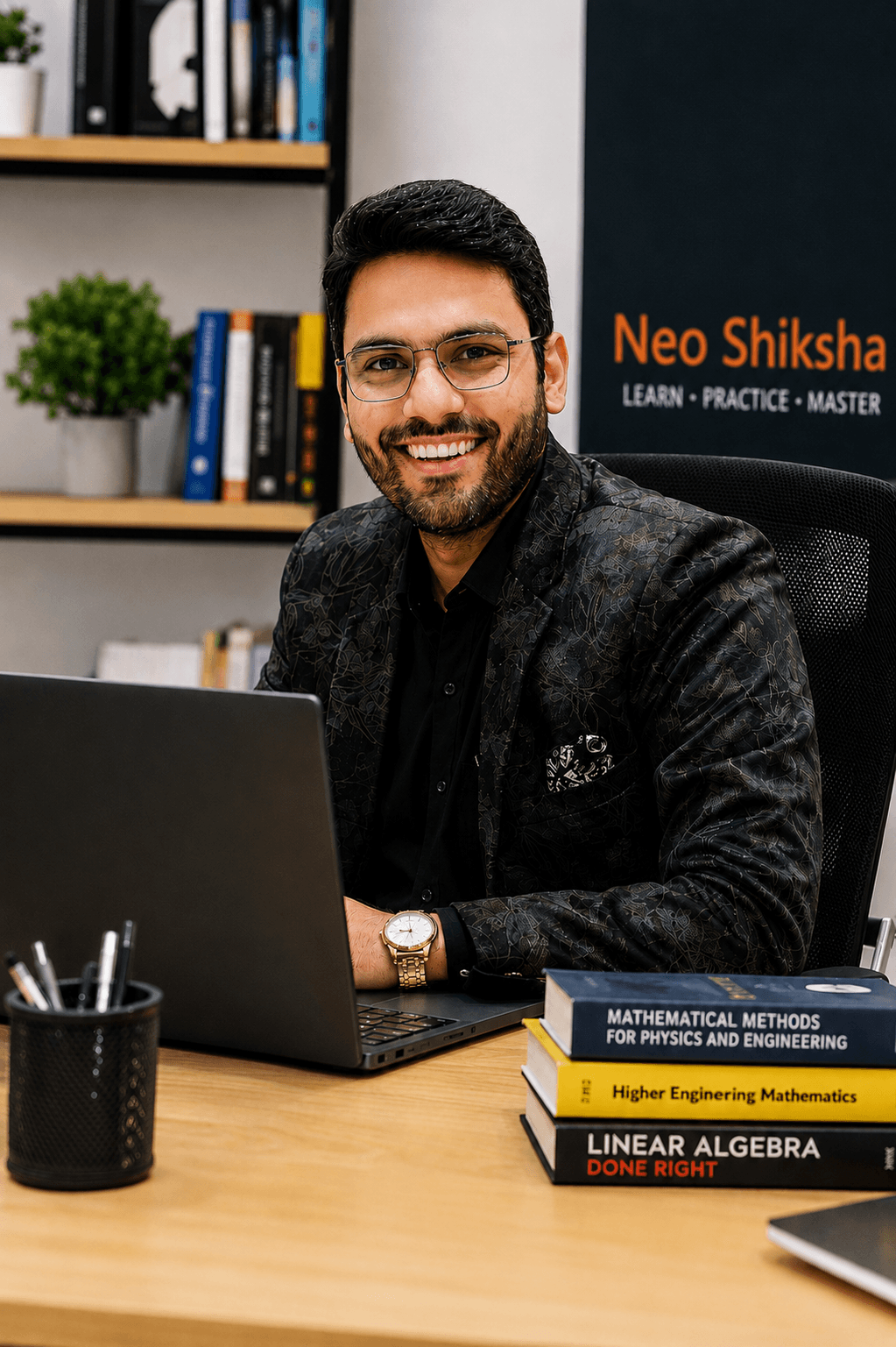 Deep Kakkar, founder of NeoShiksha, at his desk